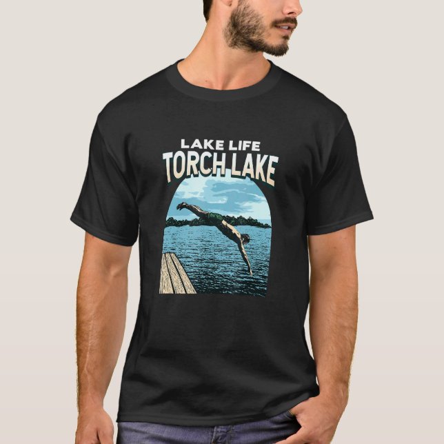 T-shirt Lake Life Torch Lake Natation Michigan Swimmer Swi (Devant)