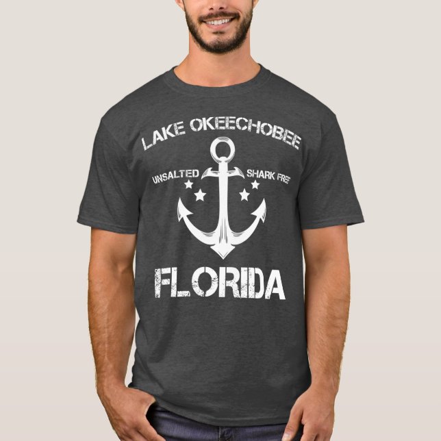T-shirt LAKE OKEECHOBEE FLORIDA Funny Fishing Camping (Devant)
