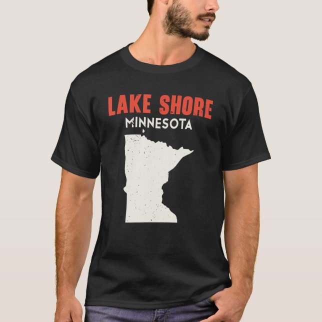 T-shirt Lake Shore Minnesota USA State America Travel Minn (Devant)