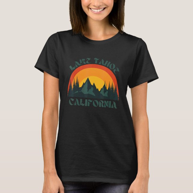 T-shirt Lake Tahoe California Camping Vacation Retro Vinta (Devant)