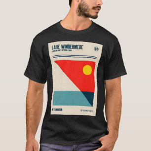 T-shirt Lake Windemere Lake District Retro Travel Art