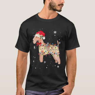 T-shirt Lakeland Terrier Chien Noël Lumière Noël Maman Pap