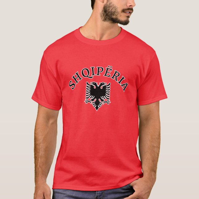 T-shirt L'Albanie avec l'aigle - shqiponja de dhe de (Devant)