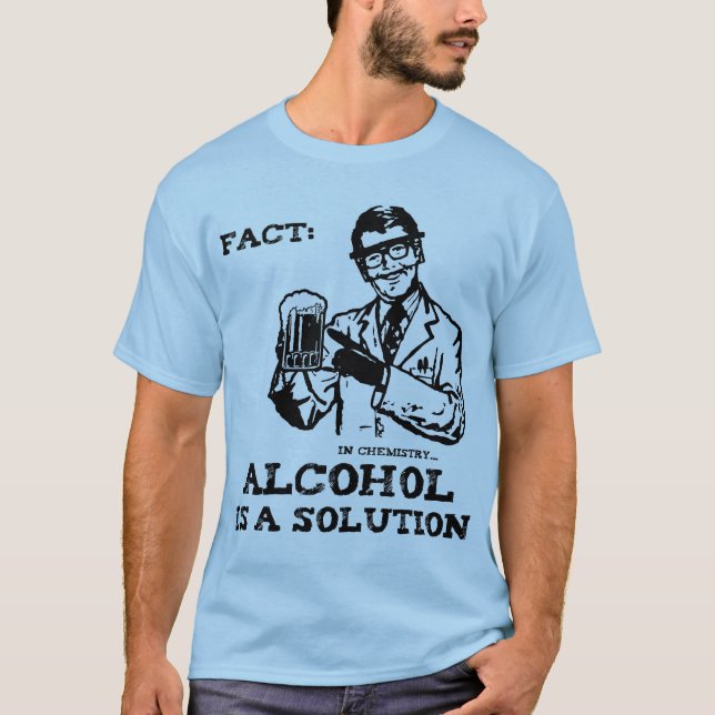 T-shirt L'alcool est une solution en chimie rétro (Devant)
