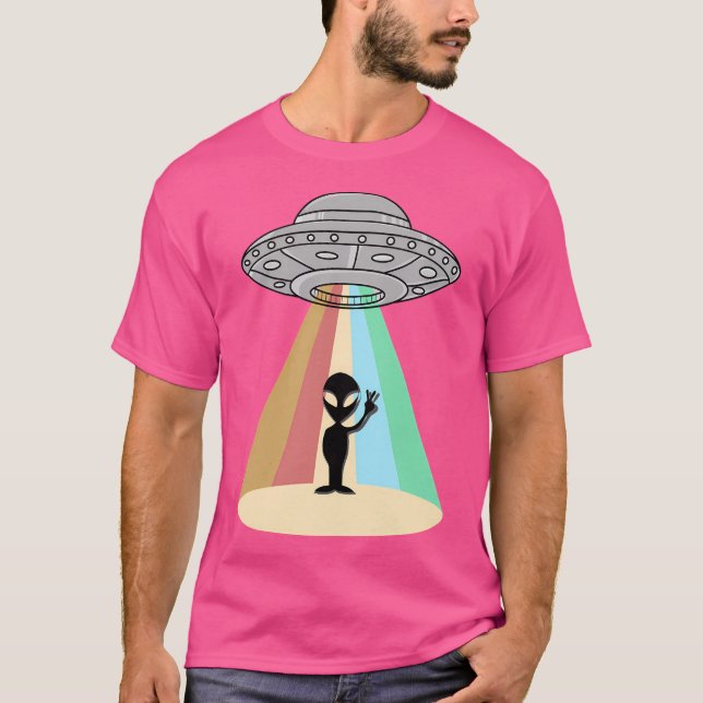 T-shirt L'Alien Ufo Descend Sur Terre (Devant)
