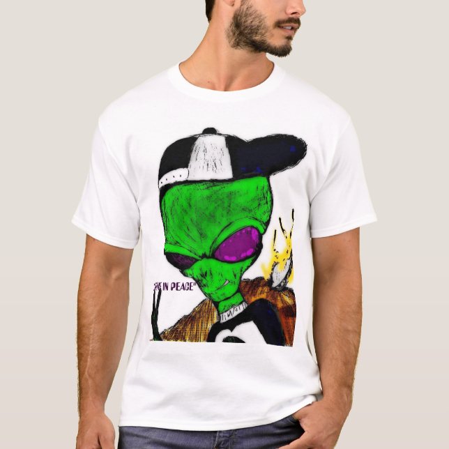 T-shirt L'alien vient dans la paix (Devant)