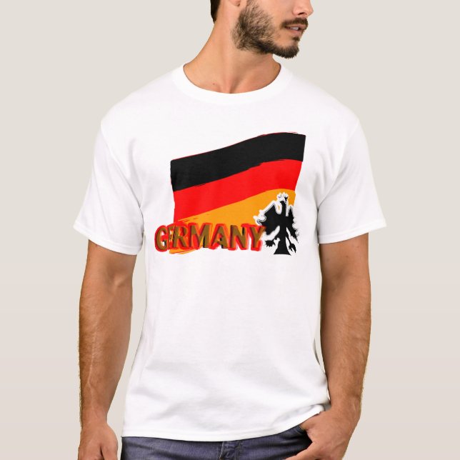 T-SHIRT L'ALLEMAGNE (LIGNE DE DRAPEAU) (Devant)