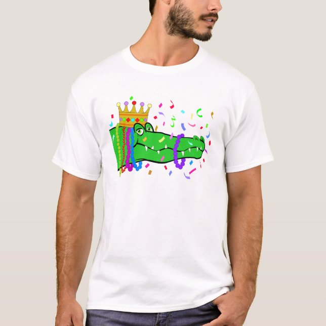 T-shirt L'alligator perle le mardi gras (Devant)