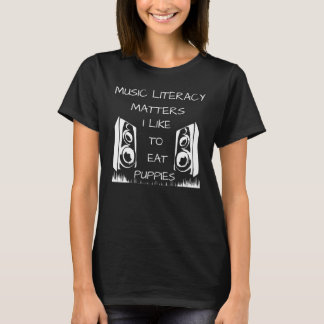 T-shirt L'alphabétisation musicale compte, j'aime manger d