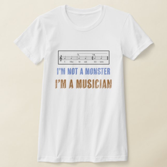 T-shirt L'alphabétisation musicale compte, j'aime manger d (Poser)