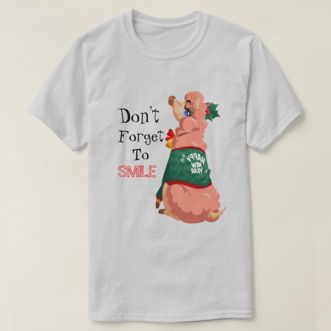 T-shirt lama à Noël (Design devant)