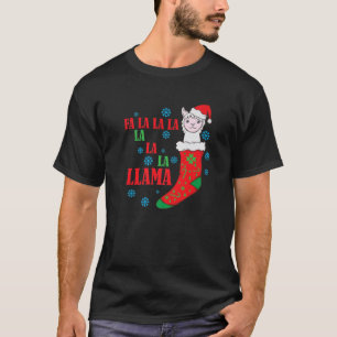T-shirt Lama Dans Le Choc De Noël Père Noël