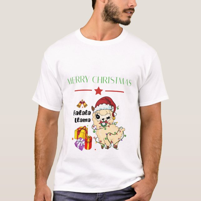 T-Shirt Lama de Noël (Devant)