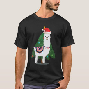 T-shirt Lama de Noël avec arbre de Noël