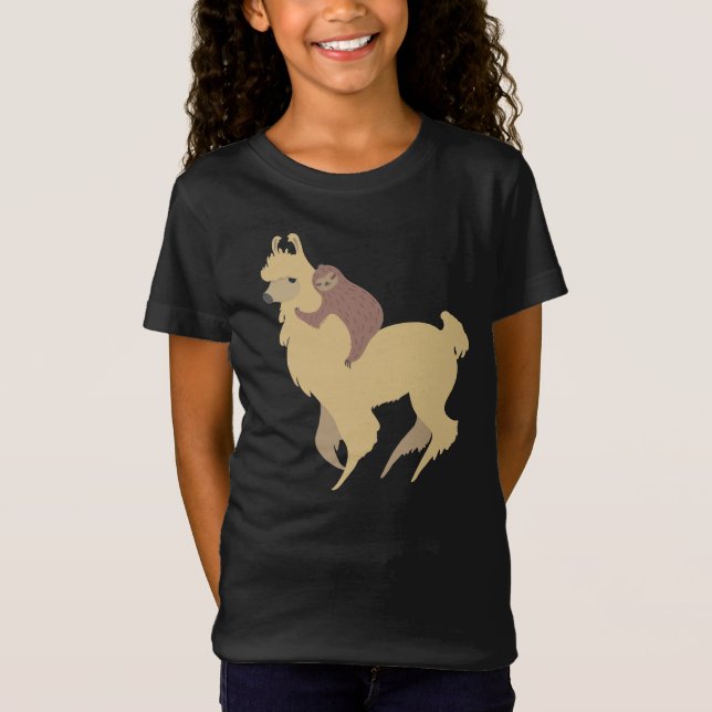 T-Shirt Lama d'équitation de paresse (Devant)