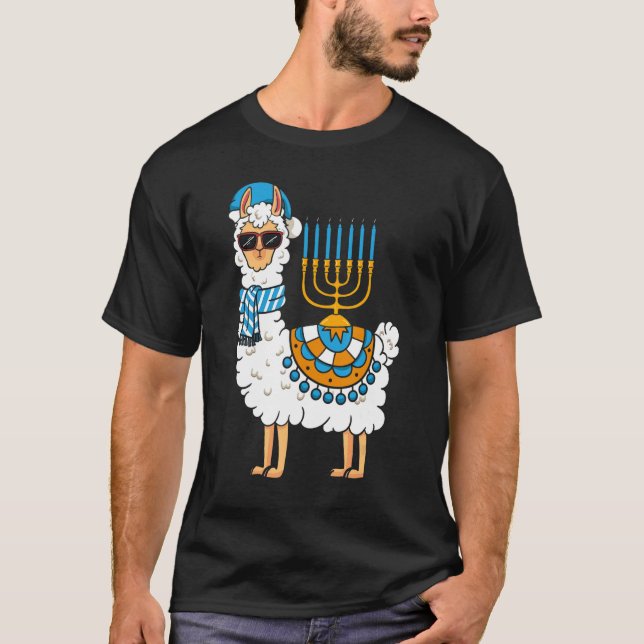 T-shirt Lama Hanoukka Happy Hanukah Pajama Famille Matchi (Devant)