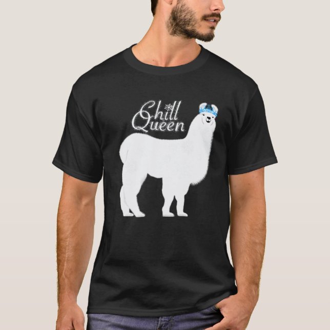 T-shirt lama reine décontractée Premium (Devant)