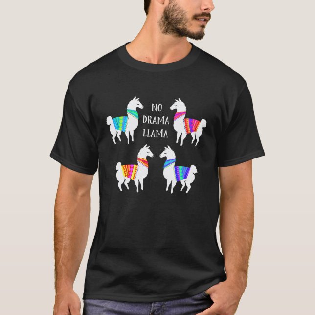 T-shirt Lama sans drame Alpagas mignons (Devant)