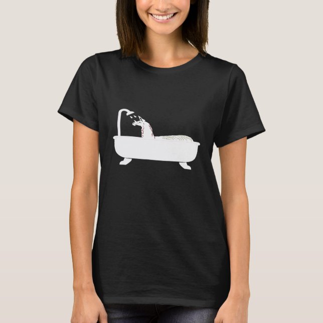 T-shirt lama sans drame prenant un bain (Devant)