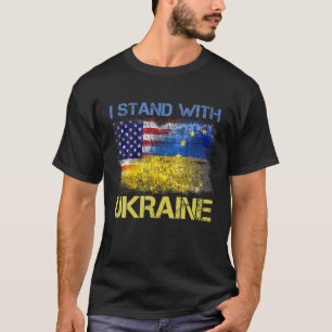 T-shirt L'Amant Ukrainien Je Tiens Drapeau Ukraine USA