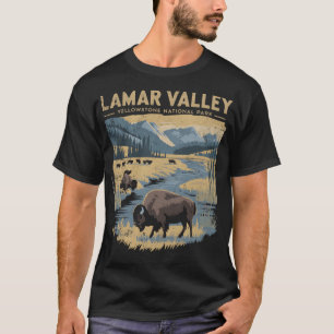 T-shirt Lamar Valley Yellowstone National Park Bison Hikin