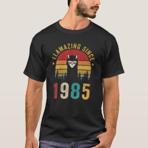 T-shirt Lamazing Depuis 1985 Llama Portant Des Lunettes De