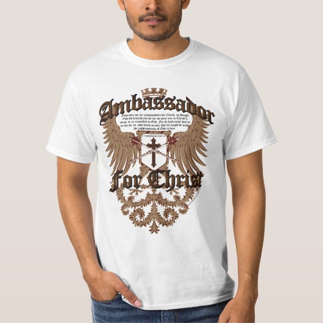 T-shirt L'Ambassadeur For le Christ, vers de bible de (Devant)