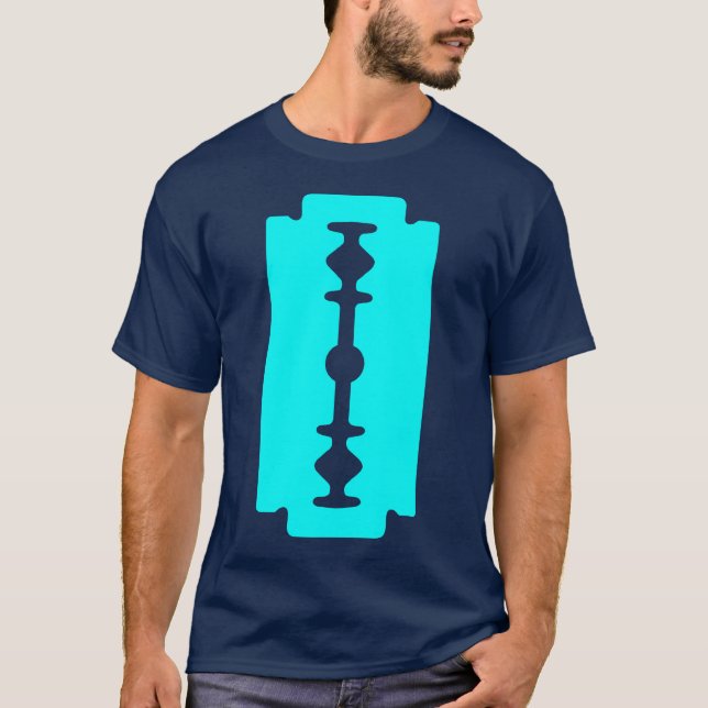 T-shirt Lame de Razor - Cyan sur Dark (Devant)