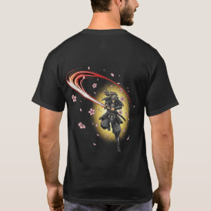 T-shirt Lame de samouraï à fleurs de cerisier   Élégant do