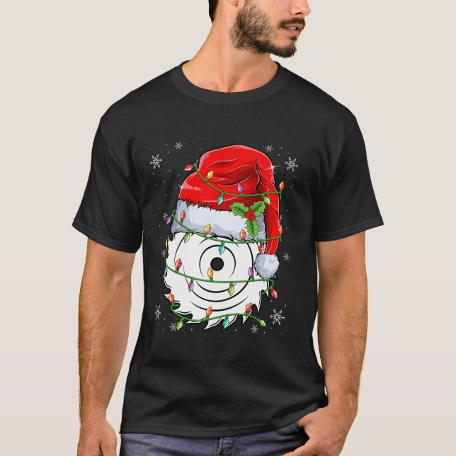 T-shirt Lame de scie circulaire portant le chapeau de Noël (Devant)
