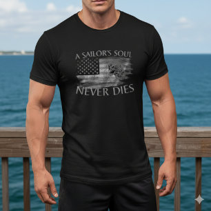 T-shirt L'âme d'un marin ne meurt jamais Tee avec crâne et