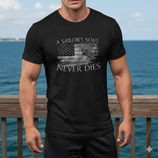T-shirt L'âme d'un marin ne meurt jamais Tee avec crâne et