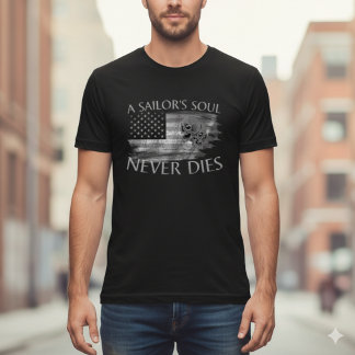 T-shirt L'âme d'un marin ne meurt jamais Tee-shirt crâne d