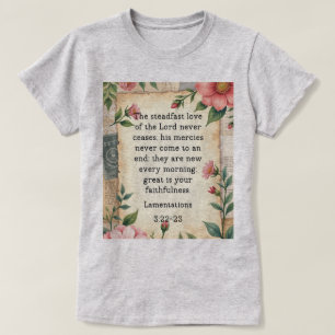 T-shirt Lamentations 3:22–23 Conception Florale Vintage 