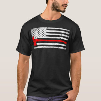 T-shirt L'Américain Flag Fire Fighter Red Ax Dons pour Fir