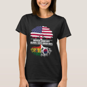 T-shirt L'Américain grandit avec le drapeau de la Bolivie