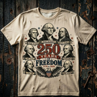 T-shirt L'Amérique 250 Pères Fondateurs 250 Ans de Liberté