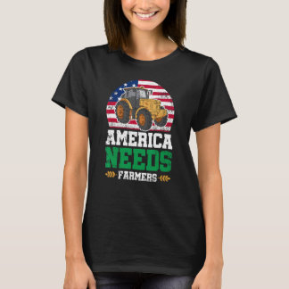 T-shirt L'Amérique a besoin d'agriculteurs Tracteur de dra