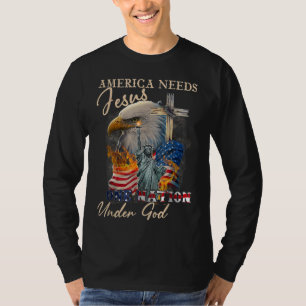 T-shirt L'Amérique a besoin de Jésus une nation sous Dieu