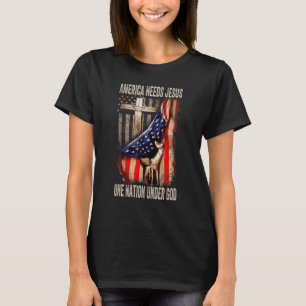 T-shirt L'Amérique a besoin de Jésus une nation sous Dieu