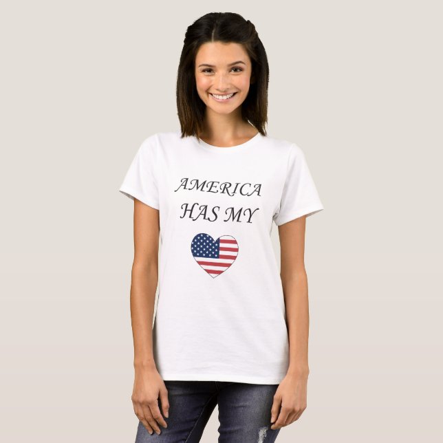 T-shirt L'Amérique a mon coeur (Devant entier)