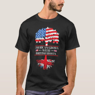 T-shirt L'Amérique Croît Avec Les Racines Britanniques Usa