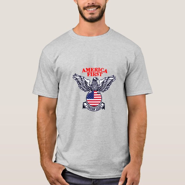 T-shirt L'Amérique d'abord Trump 2020 (Devant)