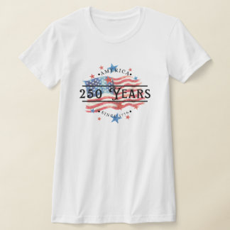 T-shirt L'Amérique depuis 1776 Drapeau et étoiles aquarell