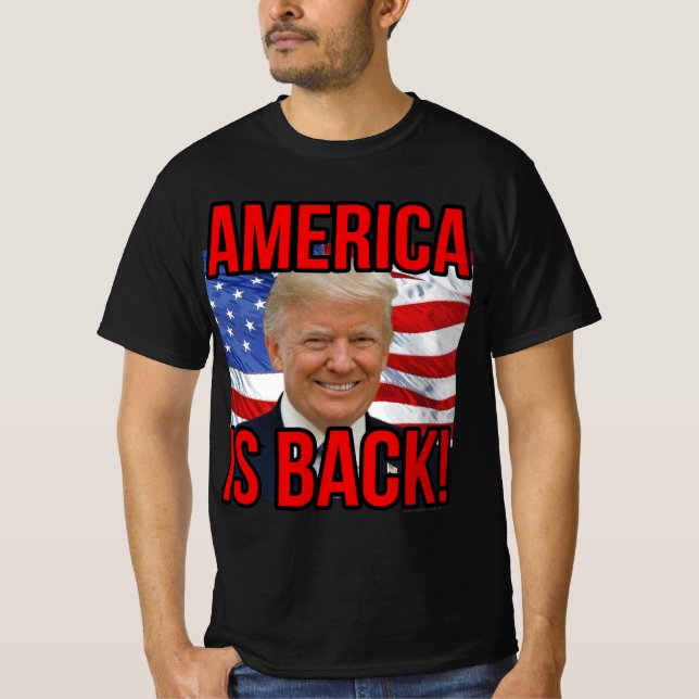 T-shirt L'Amérique est de retour Donald Trump Drapeau amér (Devant)