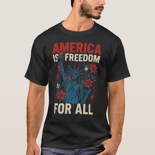 T-shirt L'Amérique est la liberté pour tous - Egalité patr (Devant)
