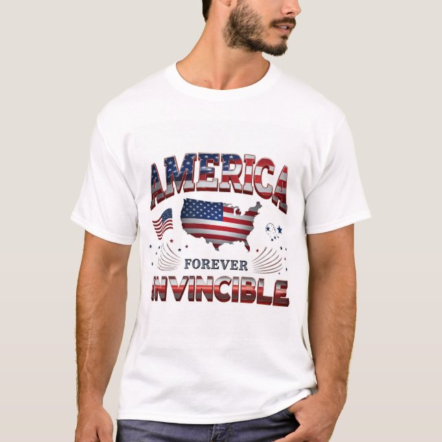 T-SHIRT L'AMÉRIQUE JAMAIS INVINCITABLE (Devant)