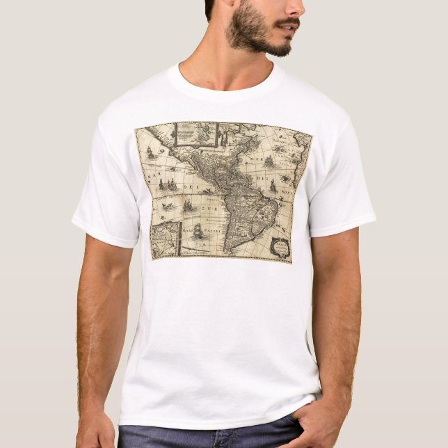T-shirt L'Amérique Noviter Delineata (Devant)