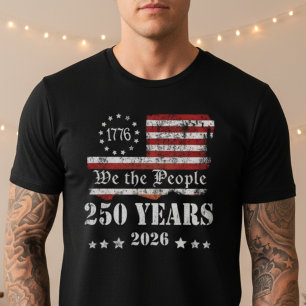 T-shirt L'Amérique patriotique 250e Drapeau vintage en dét