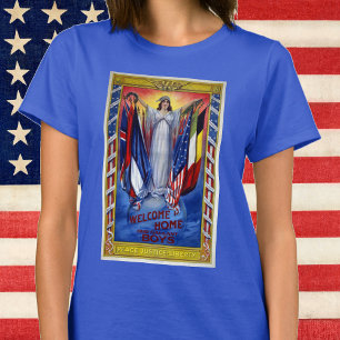T-shirt L'Amérique patriotique vintage, Paix Justice Liber